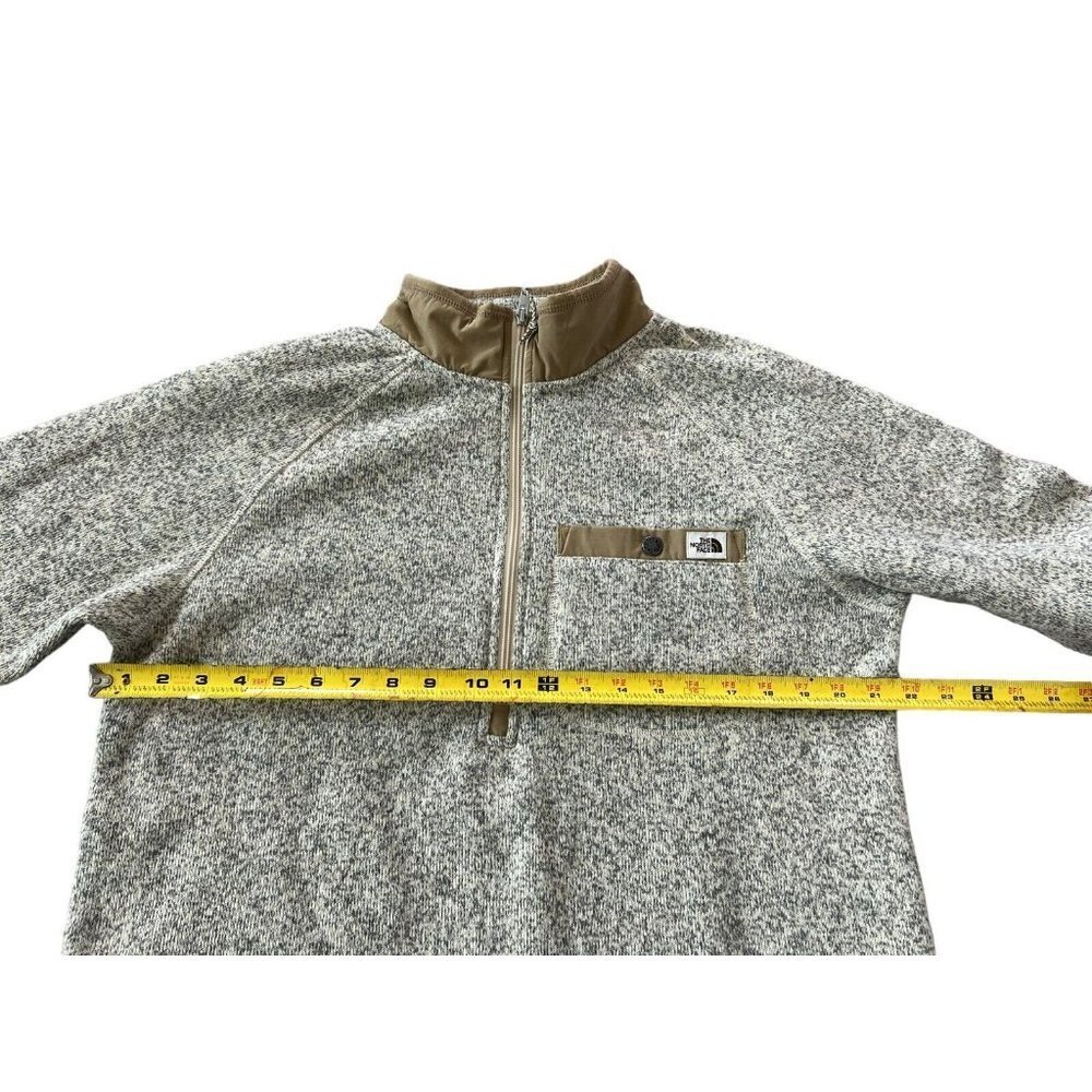 The North Face Gordon Lyons Mens 1/4 Zip Fleece Sweater Tan Size Medium Heather - Picture 9 of 12